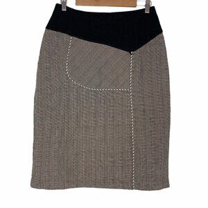 Texture Size Medium Skirt Plaid Houndstooth Corduroy Pocket Knee Midi Length